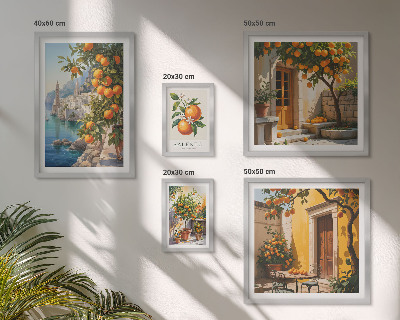Set di 5 quadri Viste di frutta suggestive