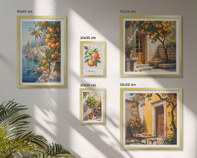 Set di 5 quadri Viste di frutta suggestive