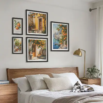 Set di 5 quadri con viste suggestive di frutta
