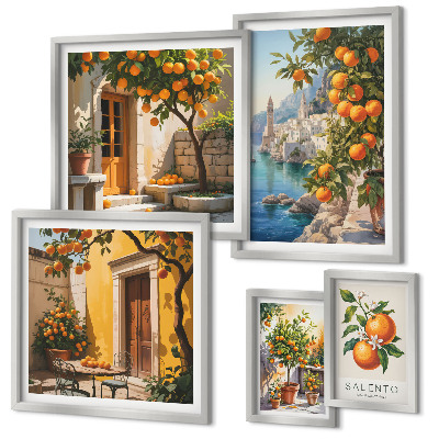Set di 5 quadri Viste di frutta suggestive