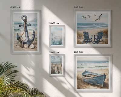 Set di 5 quadri Ispirazioni di stile balneare mare spiaggia