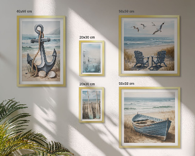 Set di 5 quadri Ispirazioni di stile balneare mare spiaggia