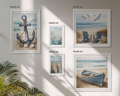 Set di 5 quadri Ispirazioni di stile balneare mare spiaggia