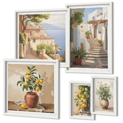 Set di 5 quadri Eleganti piante da interno per esterni