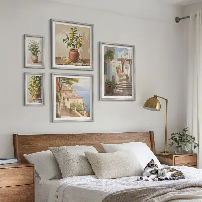 Set di 5 quadri con stampa di eleganti piante da interno ed esterno