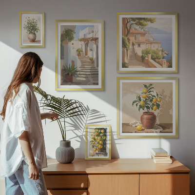 Set di 5 quadri Eleganti piante da interno per esterni