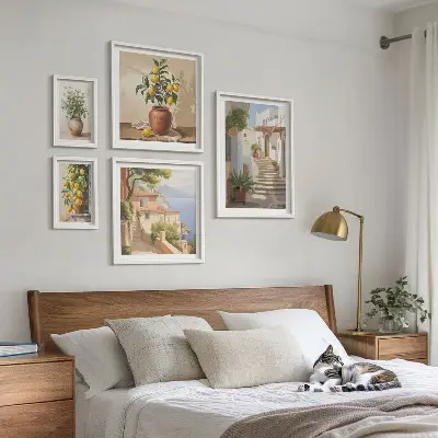 Set di 5 quadri con stampa di eleganti piante da interno ed esterno