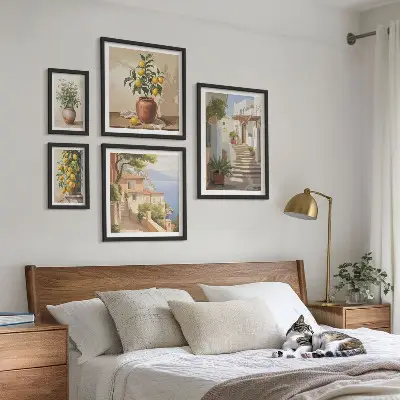 Set di 5 quadri con stampa di eleganti piante da interno ed esterno