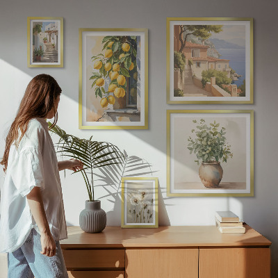 Set di quadri incorniciati Accenti agrumati, stile mediterraneo