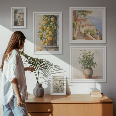 Set di quadri incorniciati Accenti agrumati, stile mediterraneo