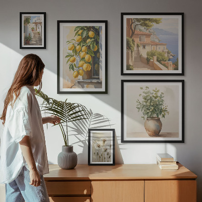 Set di quadri incorniciati Accenti agrumati, stile mediterraneo