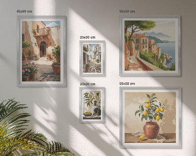 Polittico con cornice Fiori di strada in stile mediterraneo