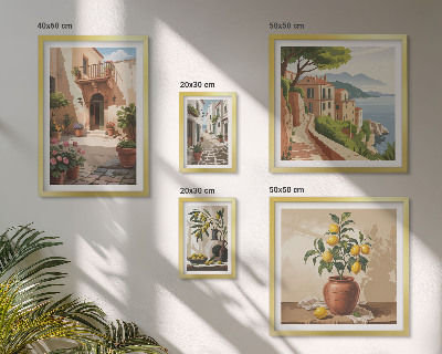 Polittico con cornice Fiori di strada in stile mediterraneo