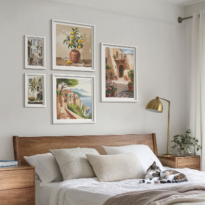 Polittico con cornice Fiori di strada in stile mediterraneo