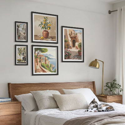 Polittico con cornice Fiori di strada in stile mediterraneo