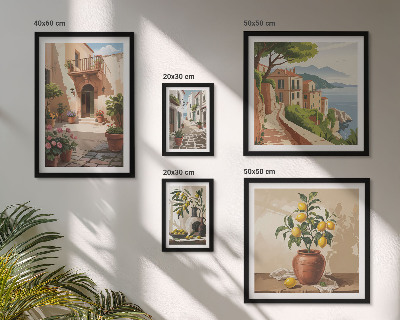 Polittico con cornice Fiori di strada in stile mediterraneo