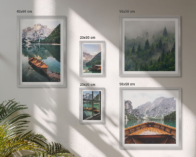 Set di 5 quadri Barche sui tranquilli laghi di montagna