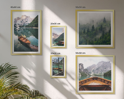 Set di 5 quadri Barche sui tranquilli laghi di montagna