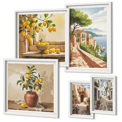 Set di quadri incorniciati Incantevoli panorami mediterranei