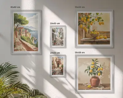 Set di quadri incorniciati con incantevoli panorami mediterranei