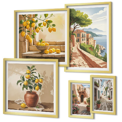 Set di quadri incorniciati Incantevoli panorami mediterranei