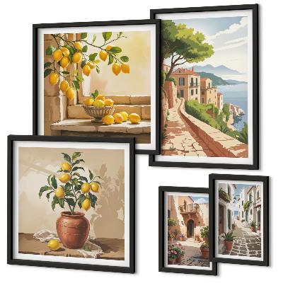 Set di quadri incorniciati Incantevoli panorami mediterranei