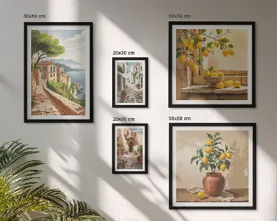 Set di quadri incorniciati con incantevoli panorami mediterranei