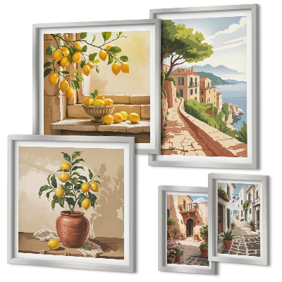Set di quadri incorniciati Incantevoli panorami mediterranei