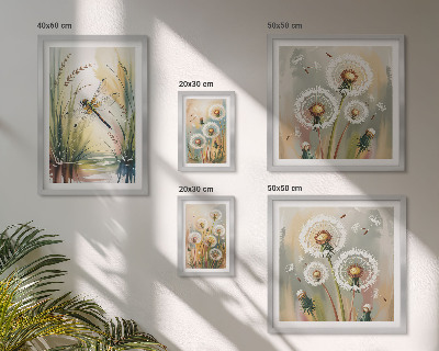 Set di 5 quadri Libellule floreali in stile naturale