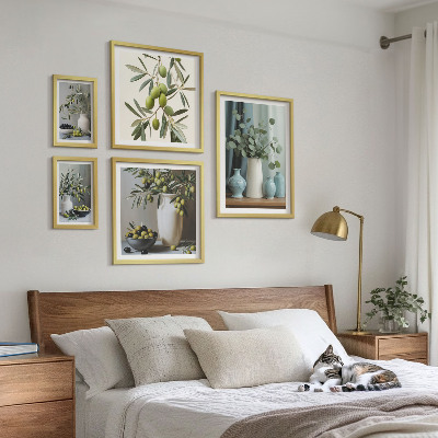 Polittico con cornice Fiori di olive verdi in stile scandinavo