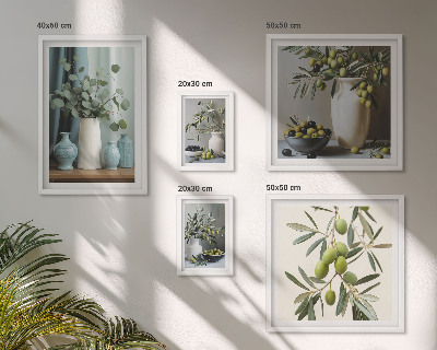 Polittico con cornice Fiori di olive verdi in stile scandinavo