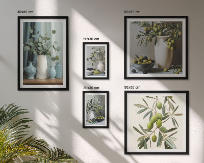 Polittico con cornice Fiori di olive verdi in stile scandinavo