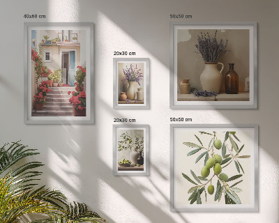 Set di quadri incorniciati Interni eleganti con fiori e frutta