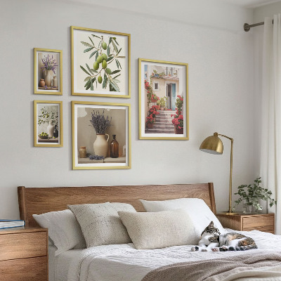 Set di quadri incorniciati Interni eleganti con fiori e frutta