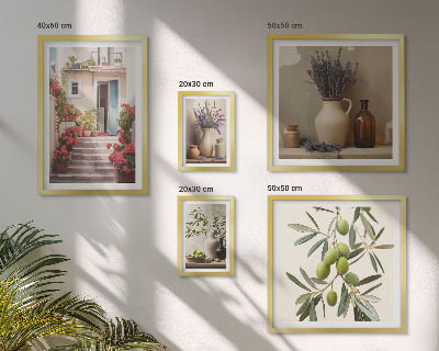Set di quadri incorniciati Interni eleganti con fiori e frutta