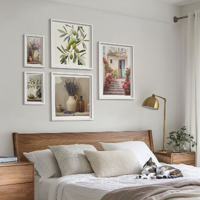 Set di quadri incorniciati Interni eleganti con fiori e frutta