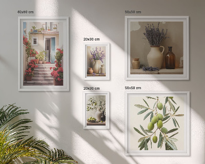 Set di quadri incorniciati Interni eleganti con fiori e frutta