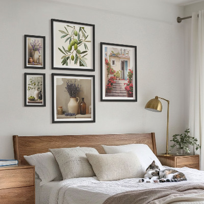 Set di quadri incorniciati Interni eleganti con fiori e frutta
