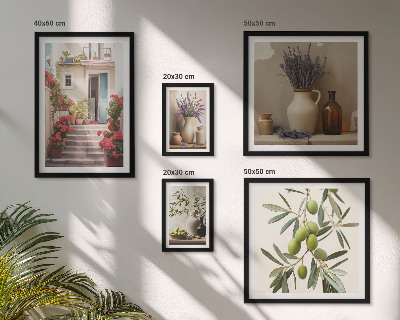 Set di quadri incorniciati Interni eleganti con fiori e frutta