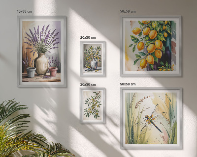 Set di quadri incorniciati Limone floreale Olive rustiche