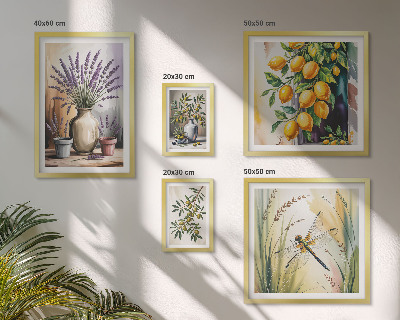 Set di quadri incorniciati Limone floreale Olive rustiche