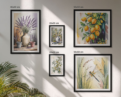 Set di quadri incorniciati Limone floreale Olive rustiche