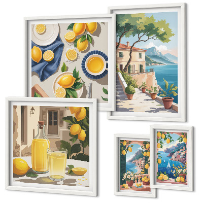 Polittico con cornice Limoni con una vista pittoresca