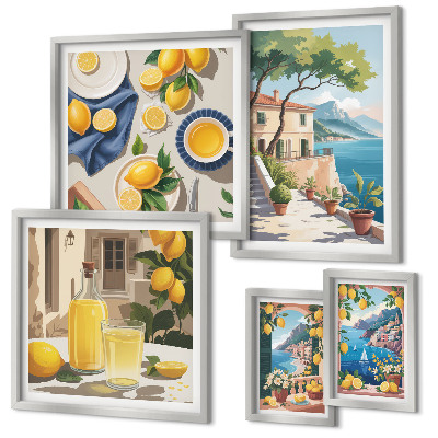 Polittico con cornice Limoni con una vista pittoresca