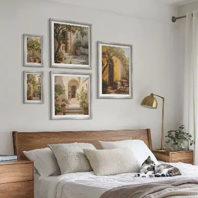 Set di quadri incorniciati motivo con affascinanti strade arancioni