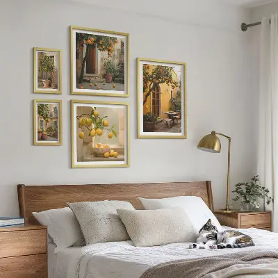 Agrumi in giardino polittico con cornice