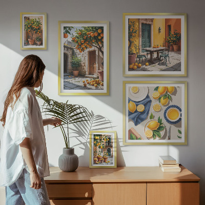 Set di 5 quadri Agrumi nei giardini