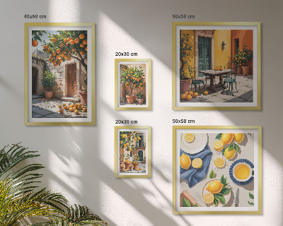 Set di 5 quadri Agrumi nei giardini