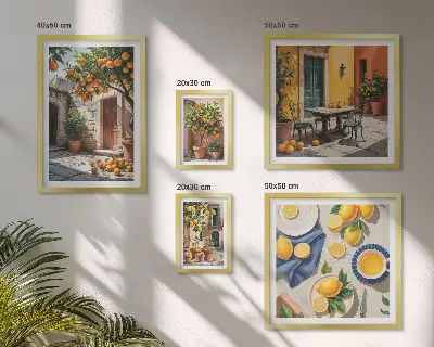 Agrumi nei giardini set di 5 quadri