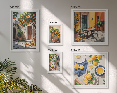 Set di 5 quadri Agrumi nei giardini